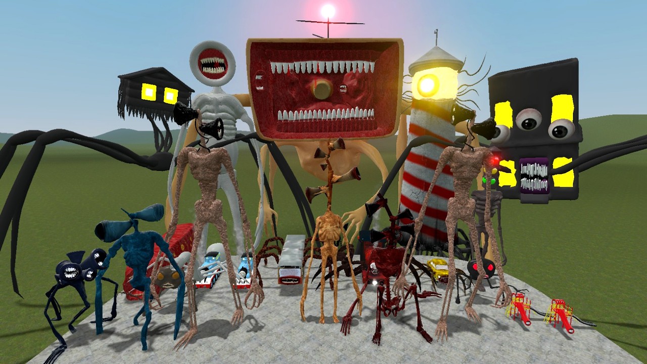 Monster Battle: CHOO CHOO CHARLES, CURSED THOMAS, HOUSE HEAD, TRAIN EATER, BUS EATE IN GMOD