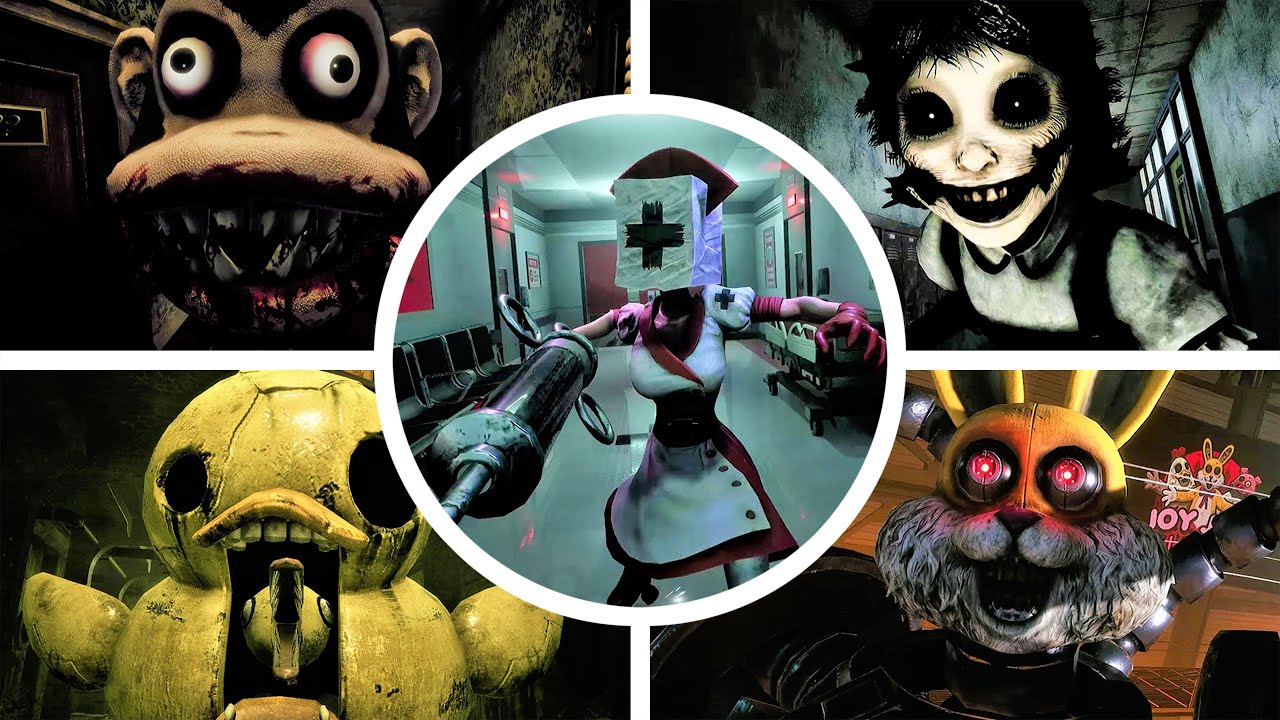 Dark Deception - All Bosses Jumpscares & Deaths (1-5)