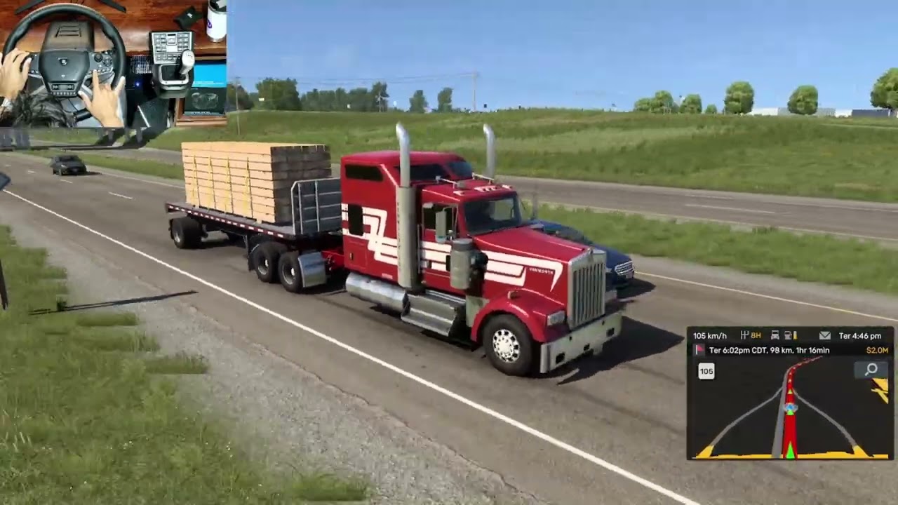 Apanhei no câmbio 18 velocidades!!! American Truck Gameplay + Volante Hori Truck System Control