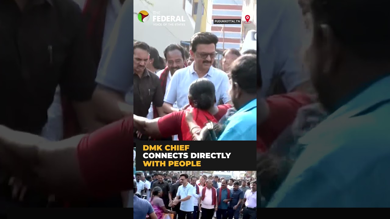 MK Stalin campaigns on foot in Pudukkottai | #shorts
