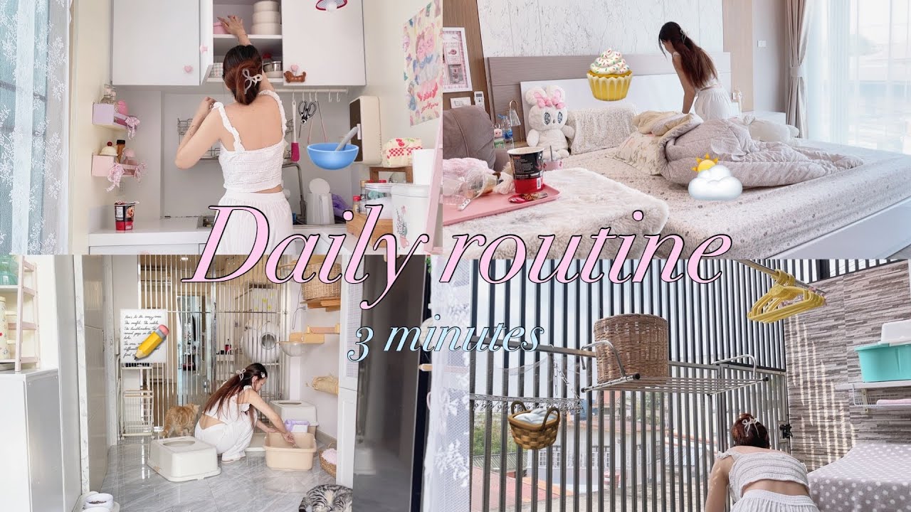 House work 3 minutes ꒰ ทำความสะอาดบ้านกัน ꒱ 🧹🧺✨