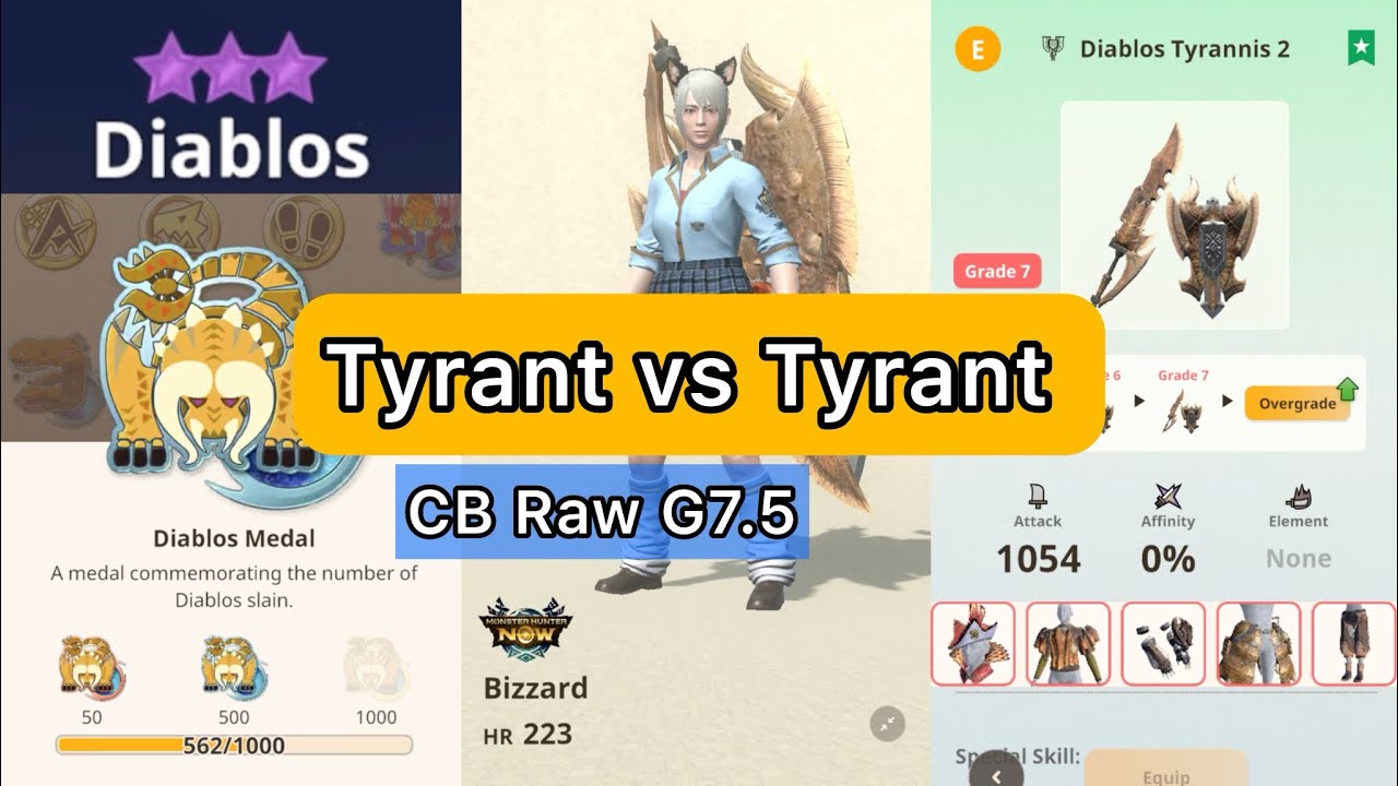 [MHN] Charge blade Diablos G7.5 vs Diablos 8 star Monster hunter now