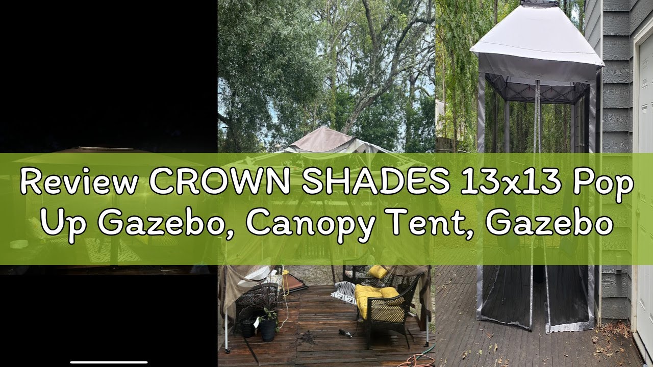 Review CROWN SHADES 13x13 Pop Up Gazebo, Canopy Tent, Gazebos on Clearance - Outdoor Gazebo for Back