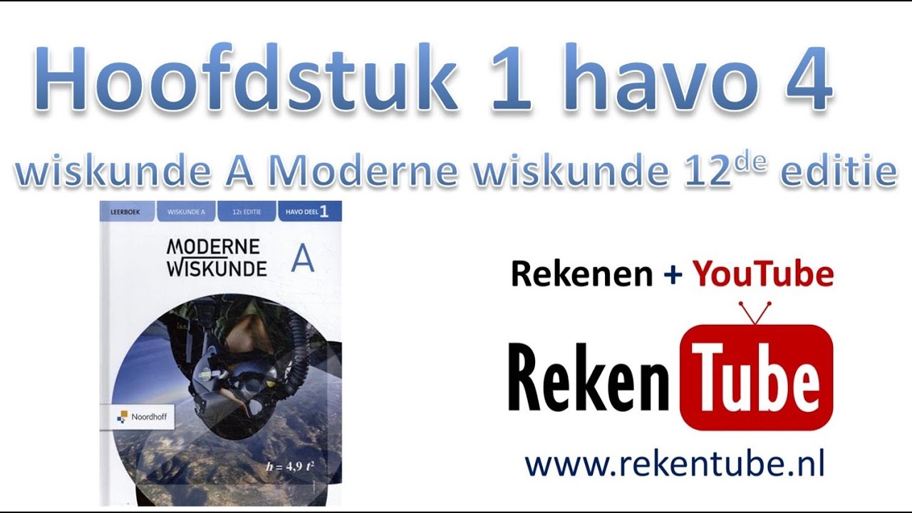 Samenvatting havo klas 4 hoofdstuk 1 wiskunde A Moderne Wiskunde twaalfde editie