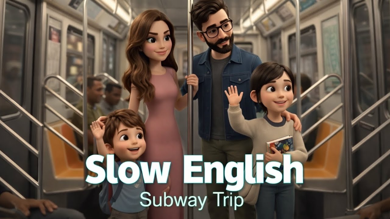 Subway trip going to grandma home | slow English| A2 level listening and learning practice