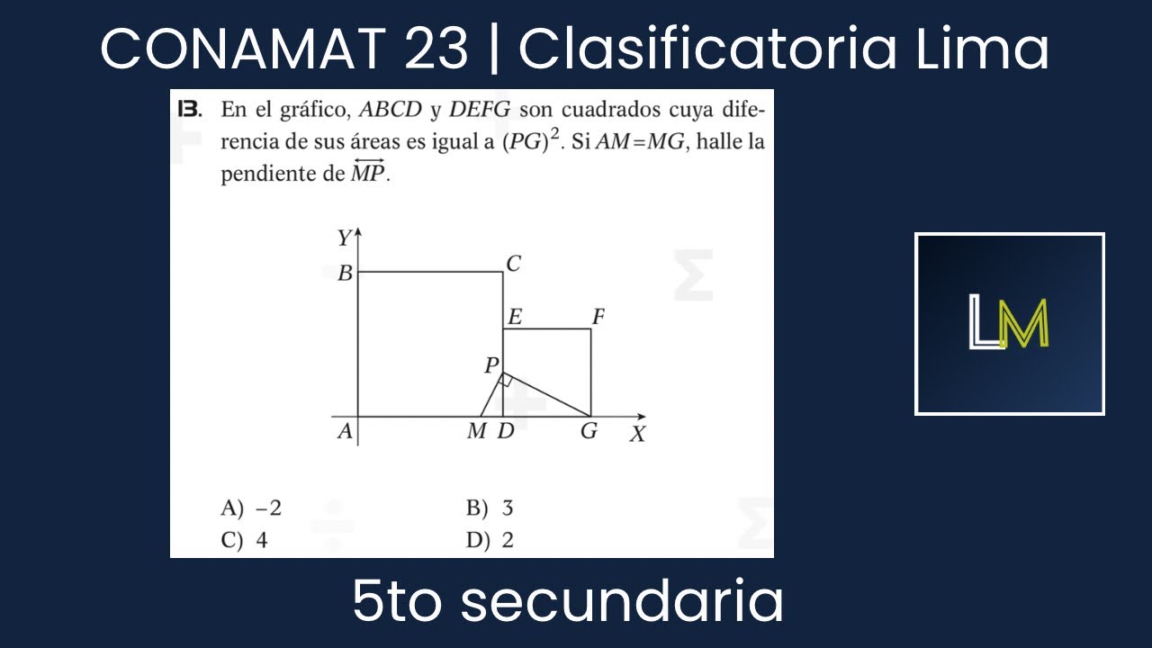 CONAMAT 23 | Clasificatoria Lima | 5to secundaria | Problema 13