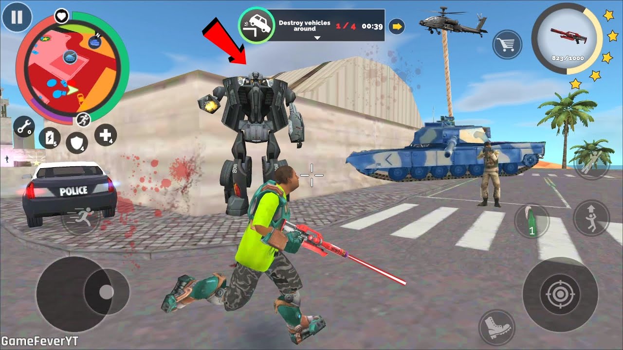 Vegas Crime Simulator 2 (Find Army Base)Radiation Gun Destroy Police Car Robot - Android Gameplay HD