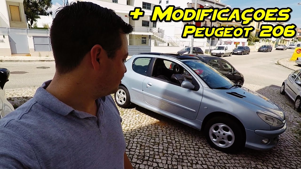 + Modificaçoes no Peugeot 206 XS - Soleira Porta, Antena, Luz Led