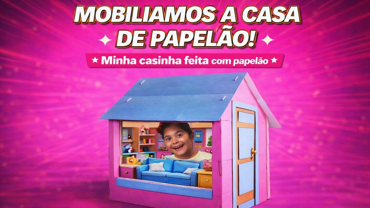 Mobiliando Minha CASA DE PAPELÃO Gigante! (Ficou Incrível 😱)