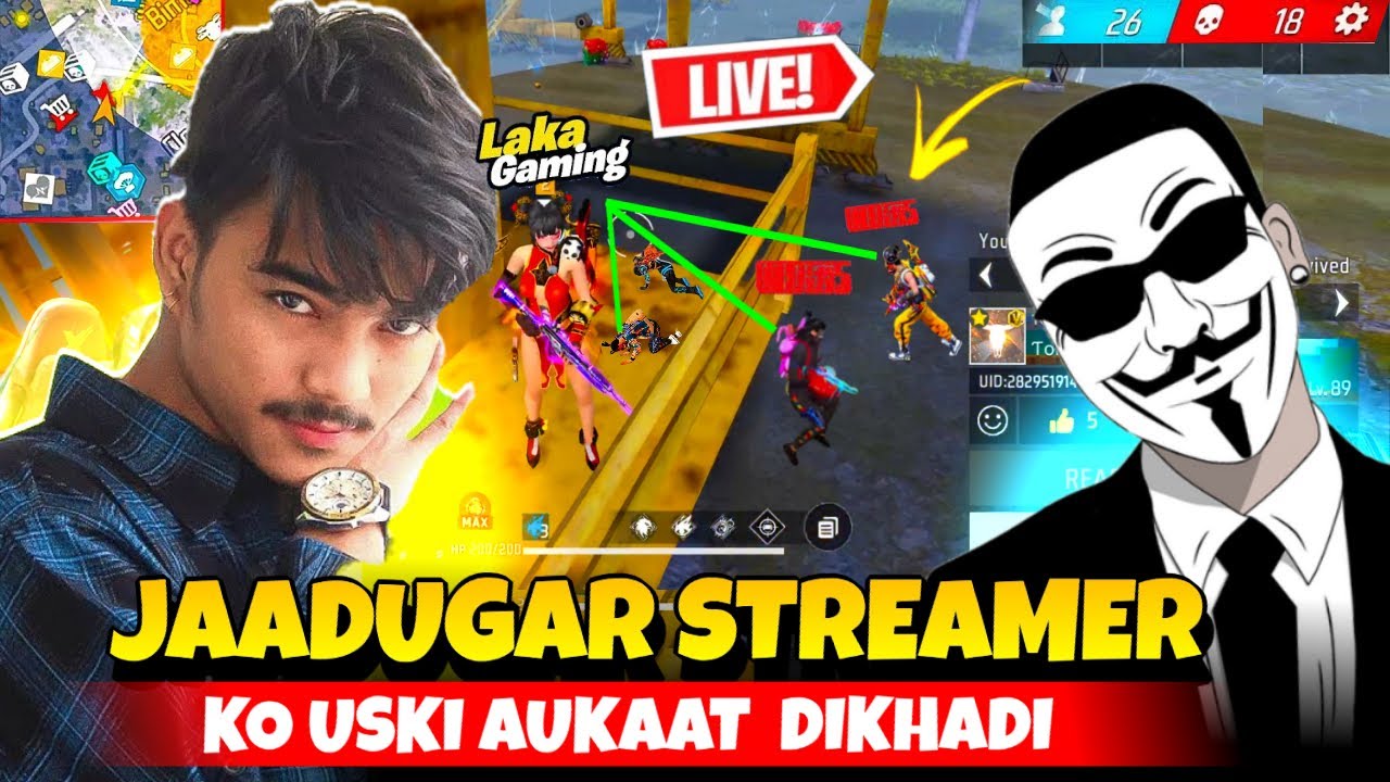 Jadugar Streamer Ko Dikha Di Uski Aukat 😱 Jadguar Live Banned - Garena free fire