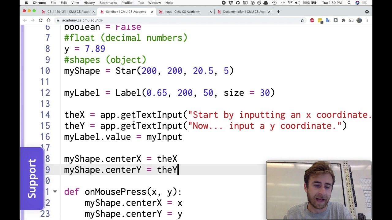 Python Text Input - CMU CS Academy 9.1.2