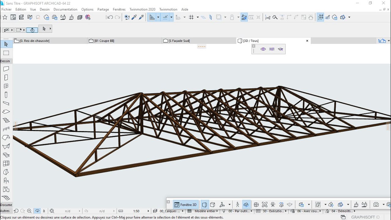 COMMENT DESSINER UNE CHARPENTE SUR ARCHICAD