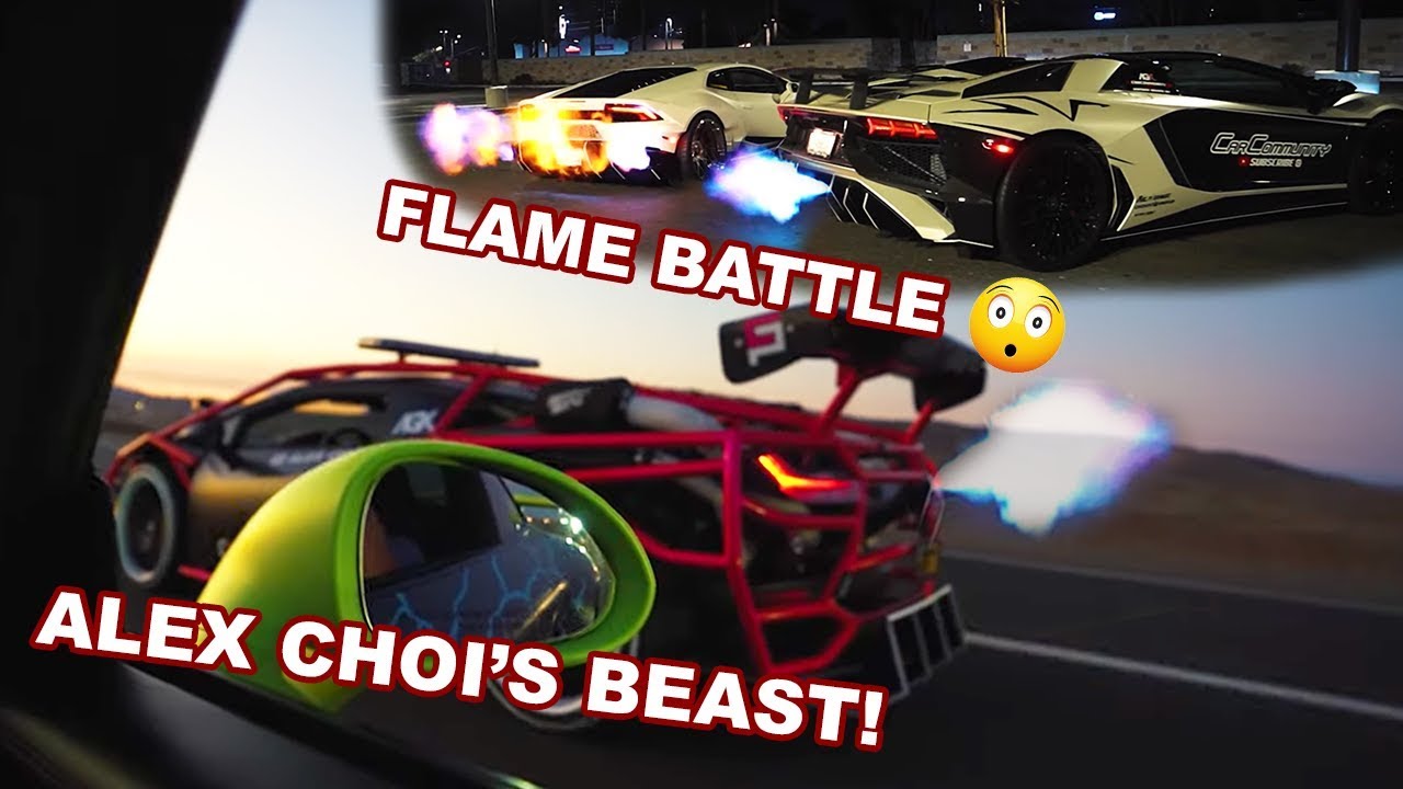 CRUISING with ALEX CHOI'S LAMBO to LA *REV BATTLE TWIN TURBO HURACAN VS AVENTADOR*