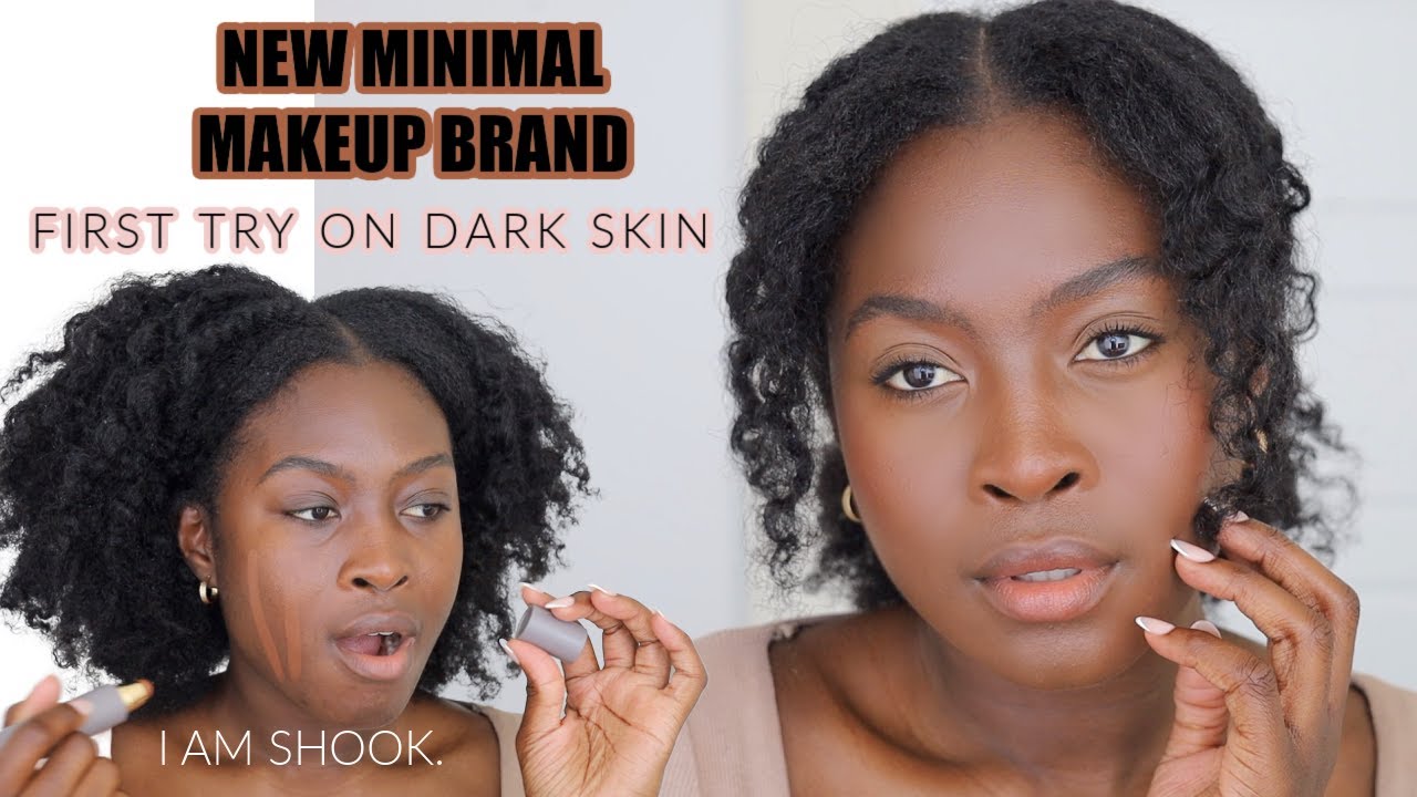NEW MINIMALISTIC MAKEUP BRAND - FIRST TRY ON DARK SKIN... IM IN LOVE!!