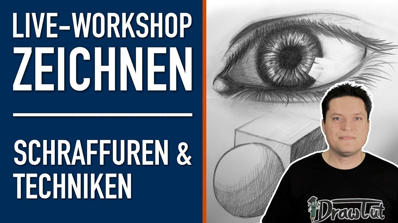SCHRAFFUREN ZEICHNEN & Schraffurtechniken lernen [🔴 LIVE WORKSHOP #1] DrawTut
