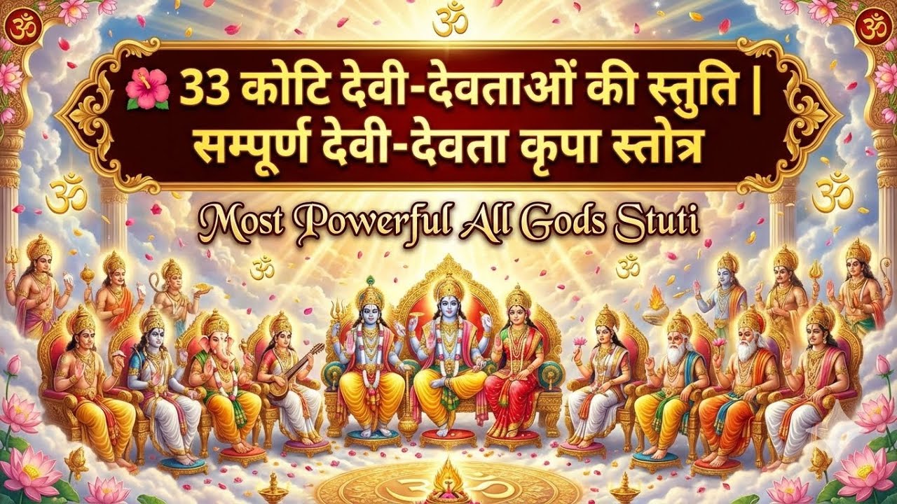 🌺 33 कोटि देवी-देवताओं की स्तुति | सम्पूर्ण देवी-देवता कृपा स्तोत्र - Most Powerful All Gods Stuti