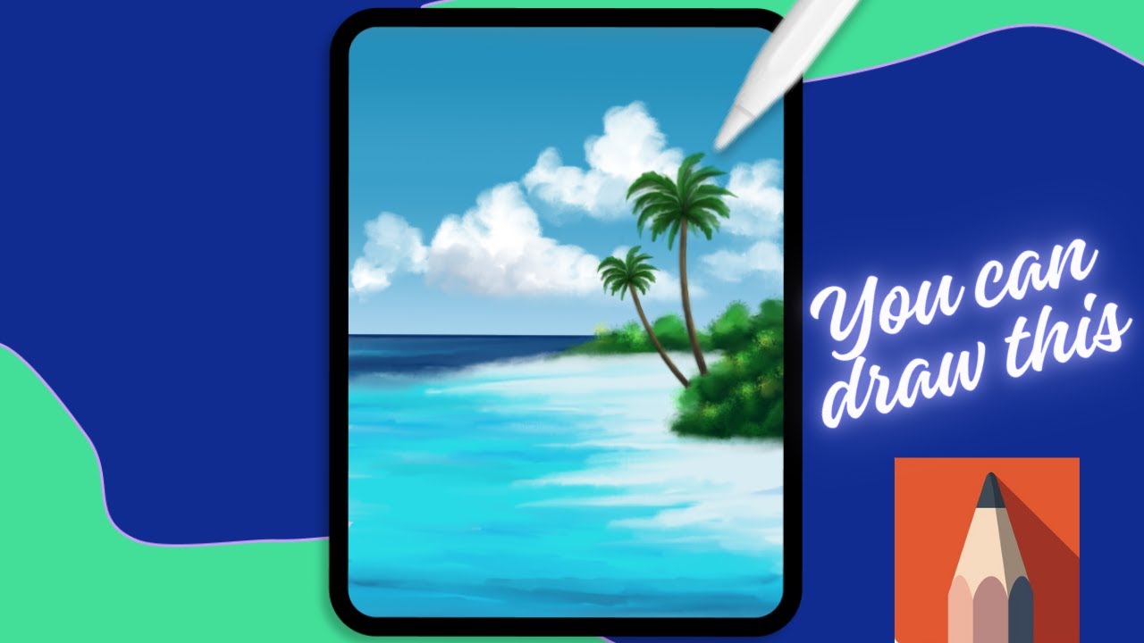 Paint a Sea in Sketchbook app