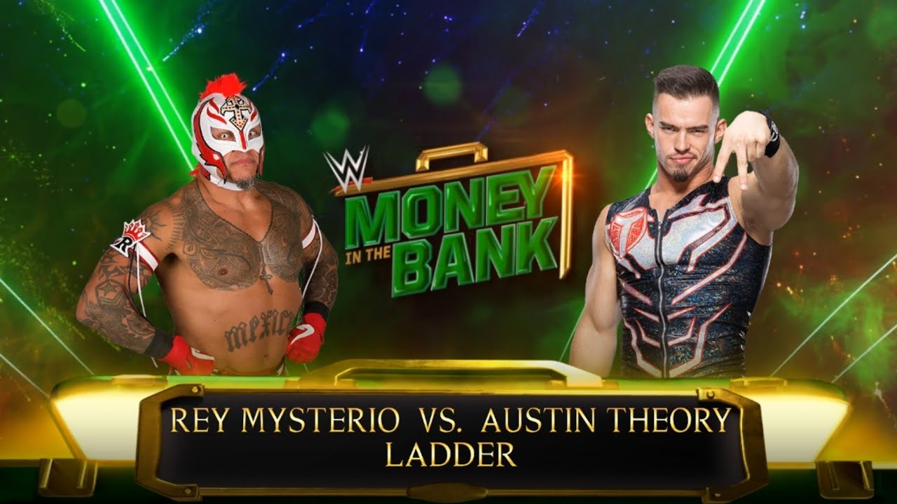 Reymysterio vs Austin Theory  | Money In The Bank Match #reels #wwe #reymysterio 