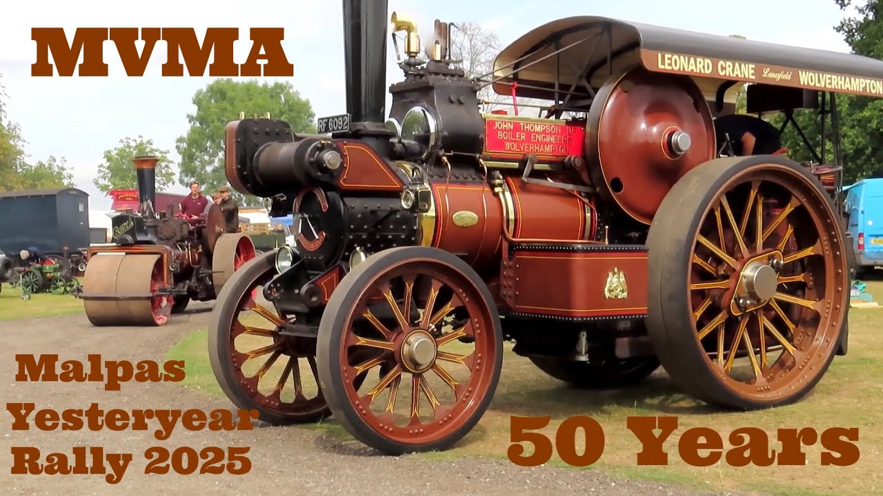 Malpas Yesteryear Rally 2025 - Steam Engines head for the main arena - 50 Years