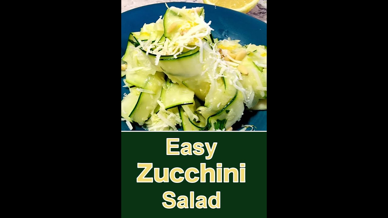 Easy Fresh Zucchini Salad with Pine Nuts and a Lemon Vinaigrette #short