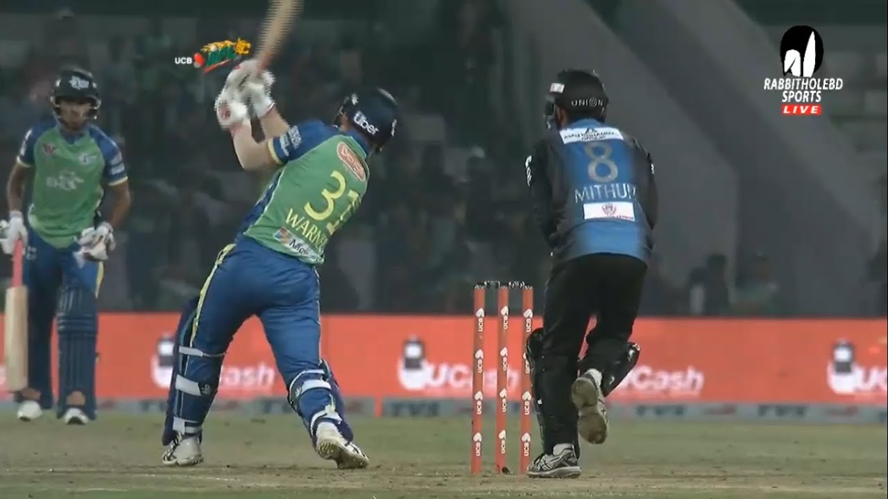 Hilarious right handed batting from david warner by changing his stance in bangladesh premier league