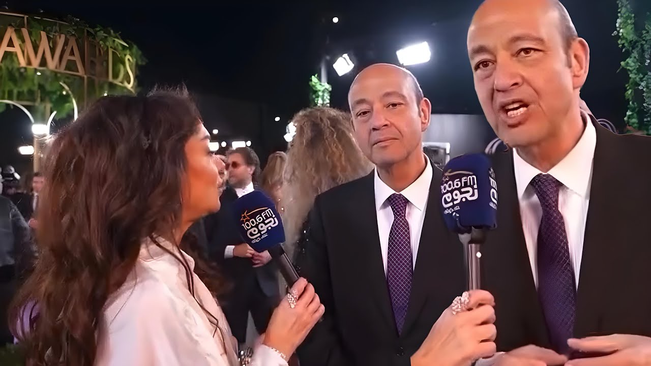 😱 مش عارف يجمع الكلام عمرو اديب أول مرة يتكلم عن طلاق لميس الحديدي في joy awards