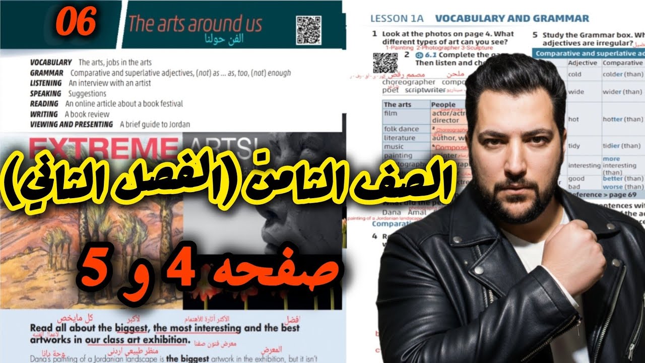​انجليزي الصف الثامن حل صفحة 4 و 5 | الفصل الثاني | منهاج Jordan High Note | الوحدة السادسة 6