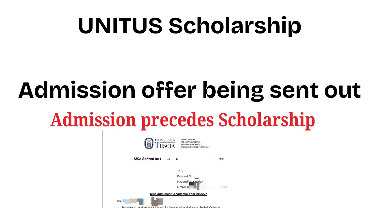 UNITUS Scholarship Admission letter is OUT | 2026 UPDATE | 3.3.2026