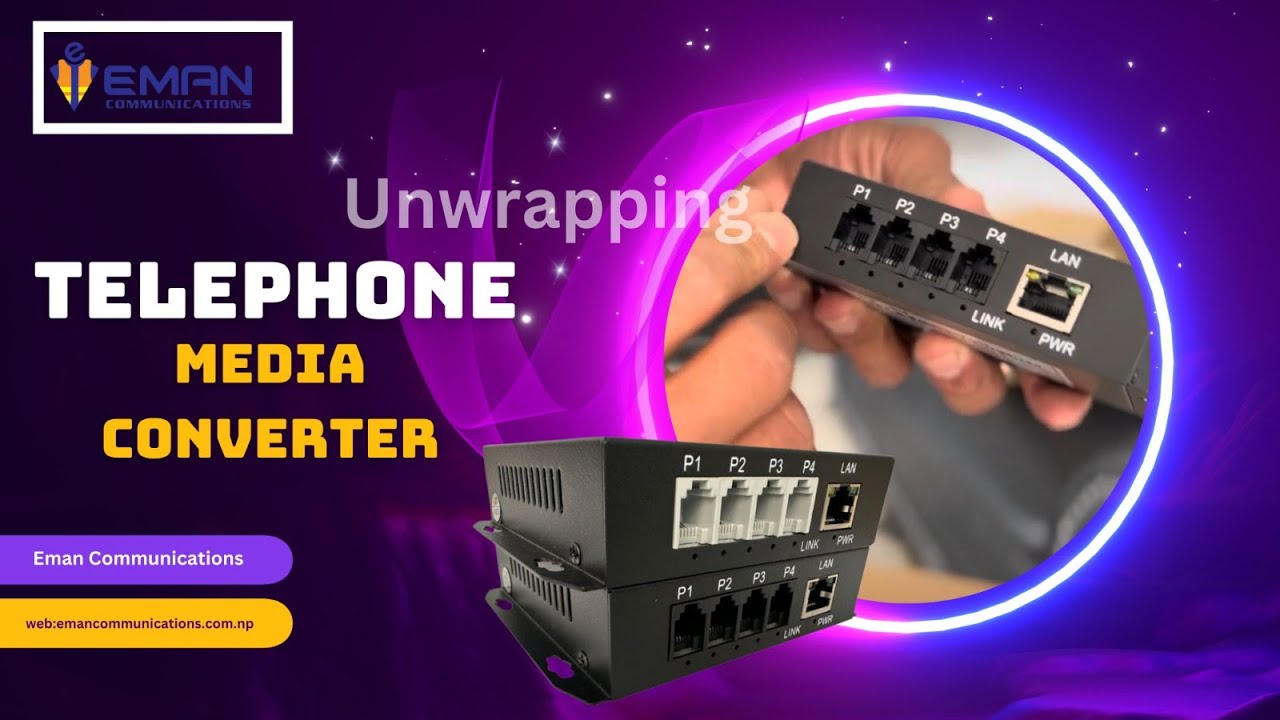 Telephone Media Converter (4Channel 1RJ 100 Ethernet, SM Single Fiber 20km SC || Eman Communcations
