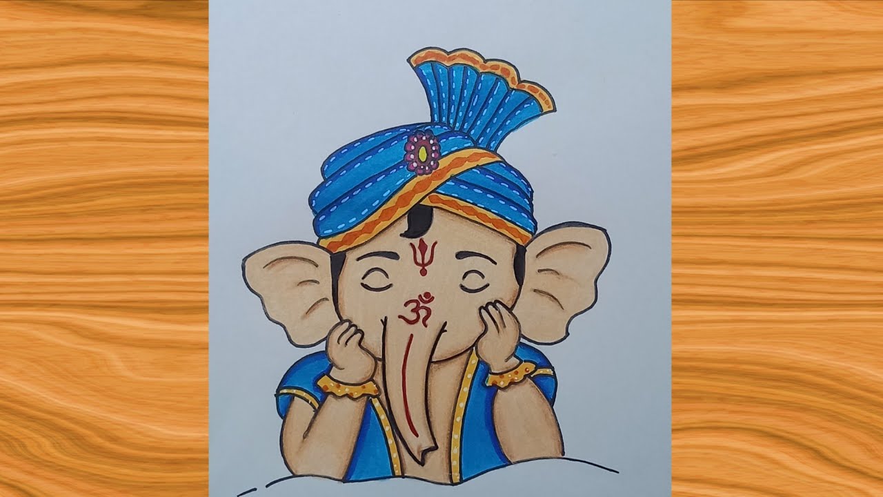 Ganpati Bappa Drawing / Ganesh Drawing /  Ganesh Chaturthi Drawing easy / Lord Ganesha Drawing 