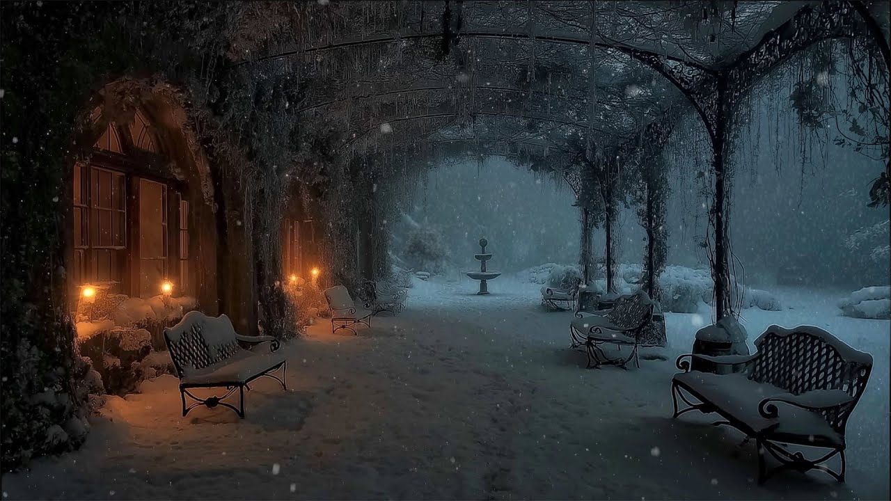 “The Garden Where Winter Waited” — A Silent Snowy Evening | Dark Academia Music