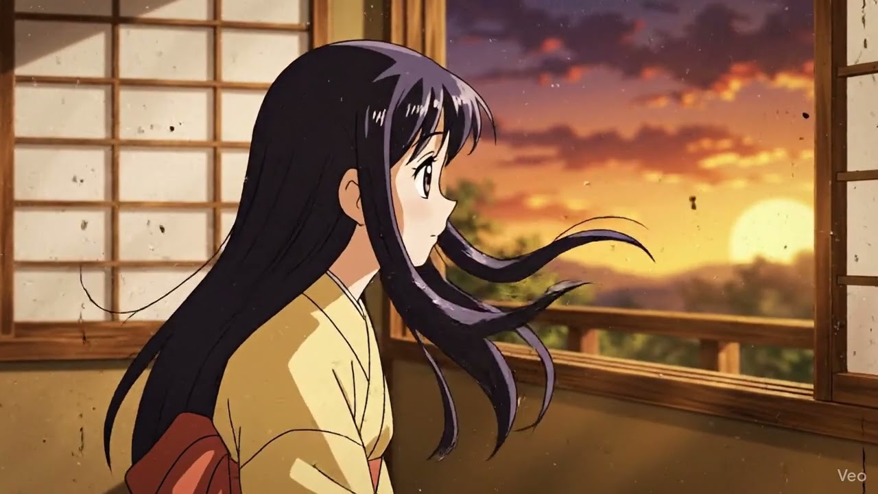 Aesthetic Anime Window Scene | Calm Sunset Vibes | Relaxing 2D Animation