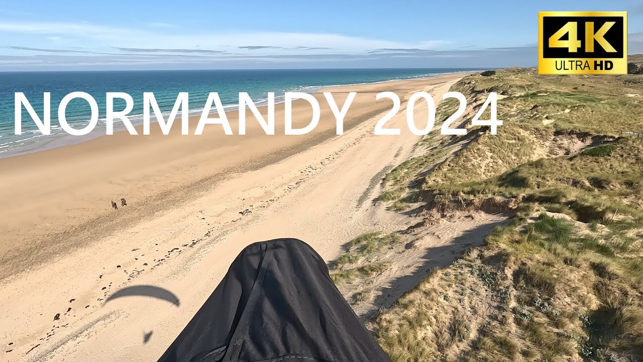 Paragliding along the Normandy coast in 2024