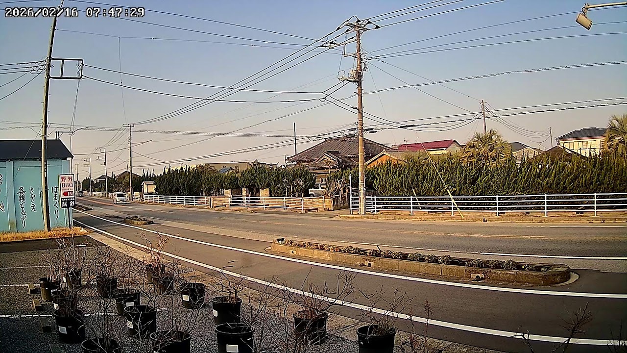 千葉県山武郡九十九里町細屋敷産業道路ライブカメラ Chiba Sanbu Live camera.world.cam