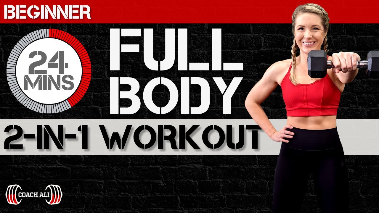 BEGINNER Full Body Workout (no repeat) Single Dumbbell Workout at Home with Form Guide 💪🏋👍