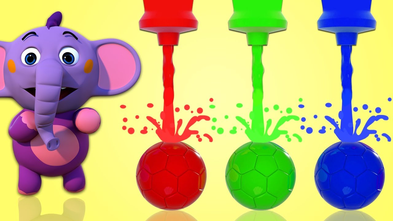 L’elefante Kent gioca con i colori e i palloni | Video Educativi