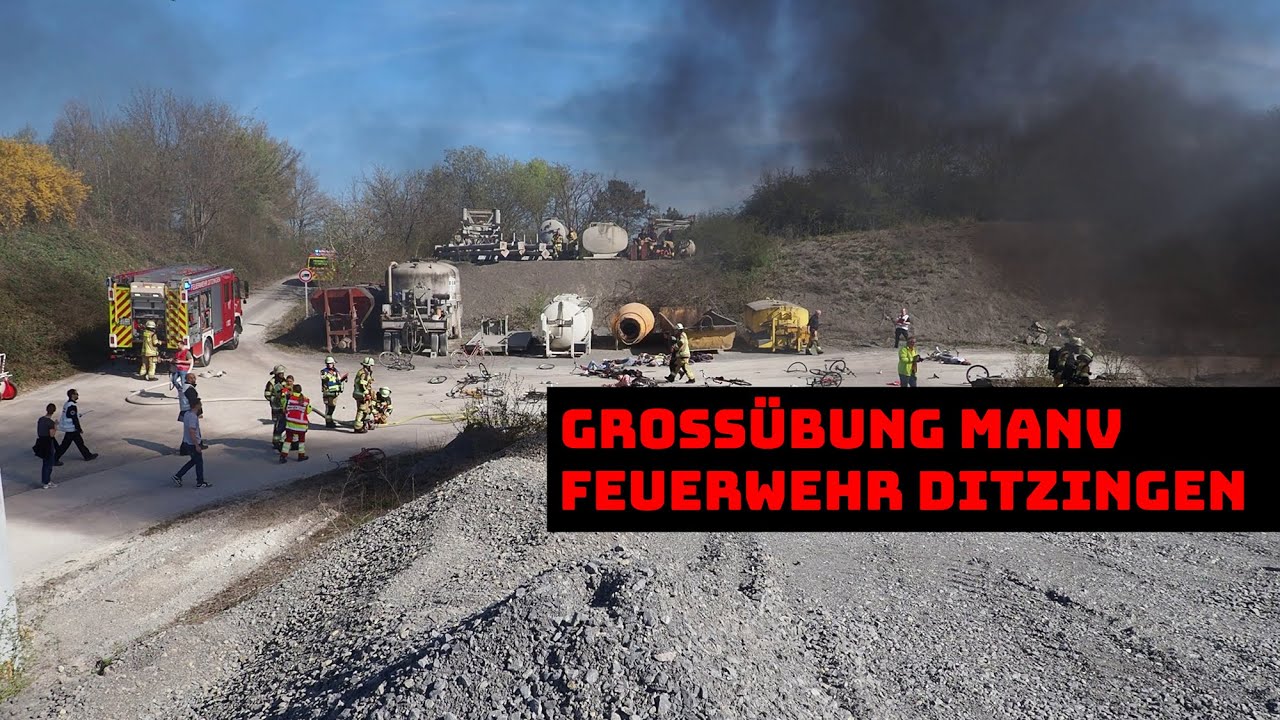 Realitätsnahe MANV-Übung: 15 Verletzte, brennendes Auto – Feuerwehr Ditzingen & ASB Rettungsdienst
