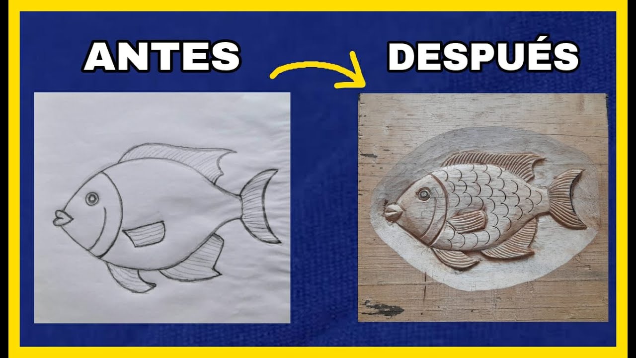 COMO tallar PESCADO en MADERA a mano DESDE CERO, con estos 5 PASOS - wood carved fish