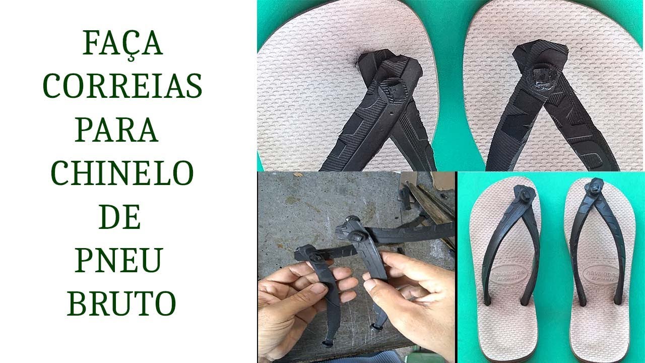 CORREIAS  PARA CHINELOS, FEITAS DE PNEUS BRUTO.