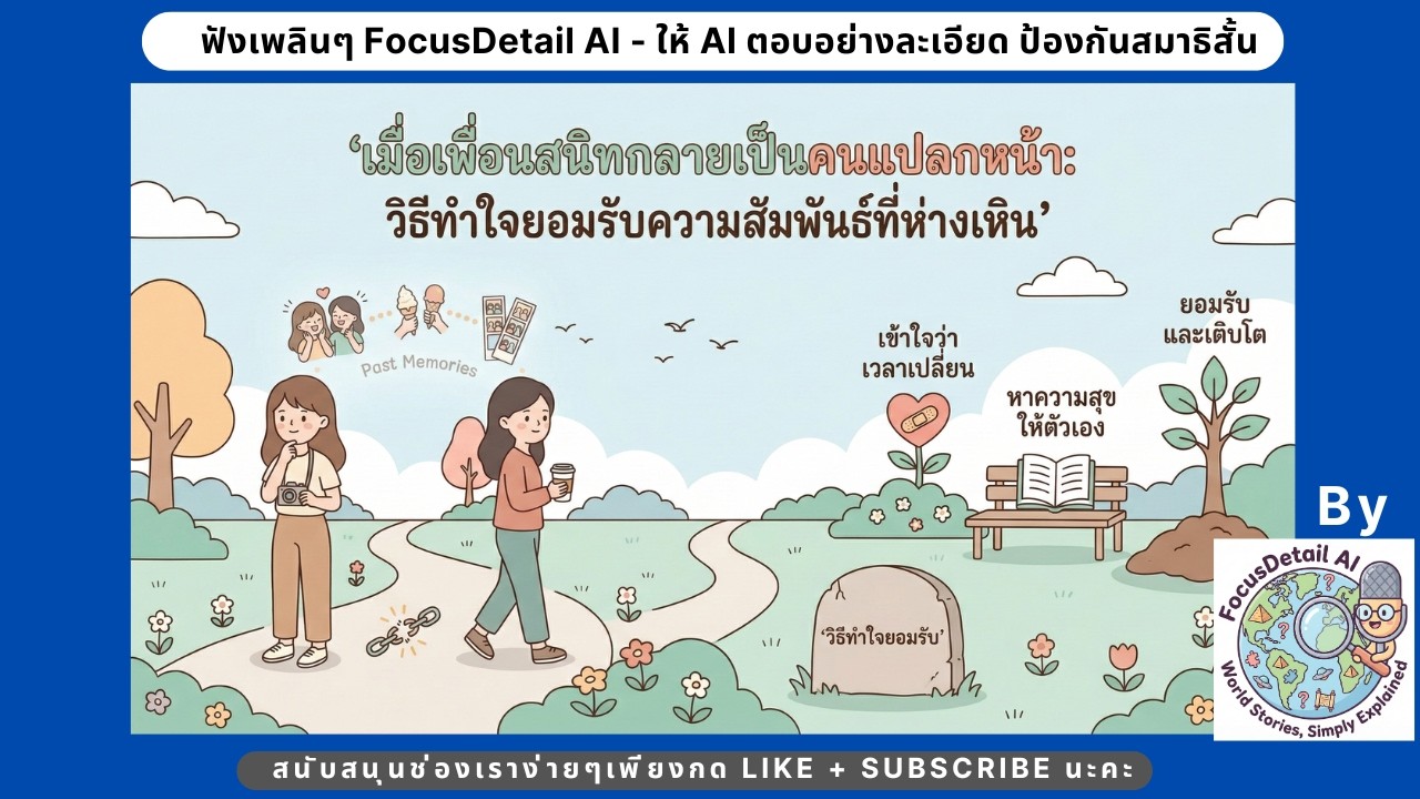 เมื่อเพื่อนสนิทกลายเป็นคนแปลกหน้า: จิตวิทยาการปล่อยวางและการเติบโตที่ต่างกัน | FocusDetail AI
