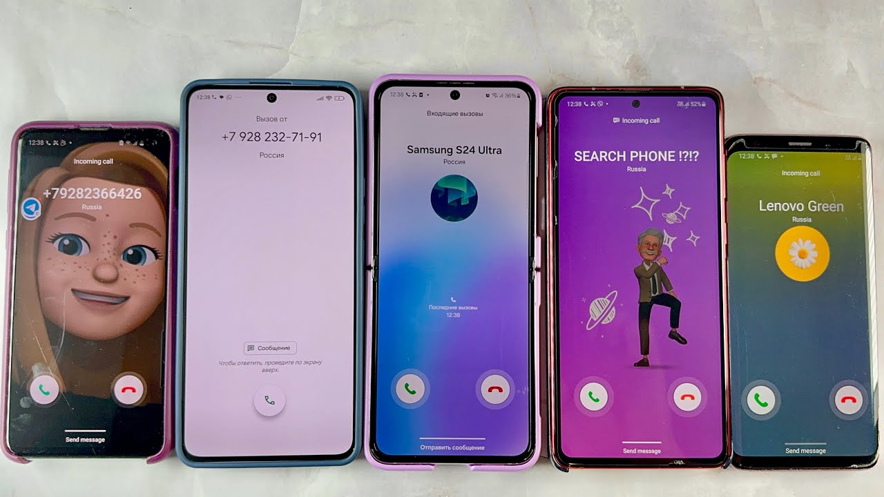 Incoming Calls Samsung Galaxy S10e + Redmi Note 13 PRO + Samsung Z Flip 5 + Galaxy Note 10 + S9 Case