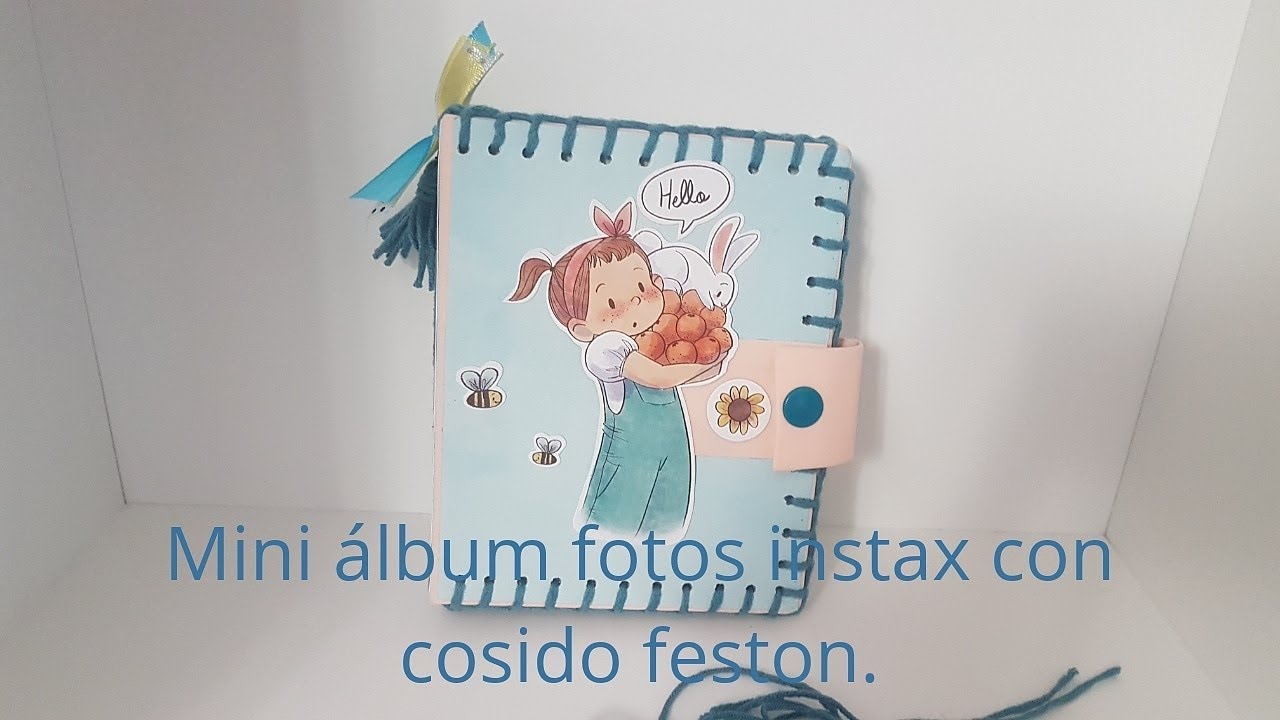 Mini álbum fotos instax con cosido feston...