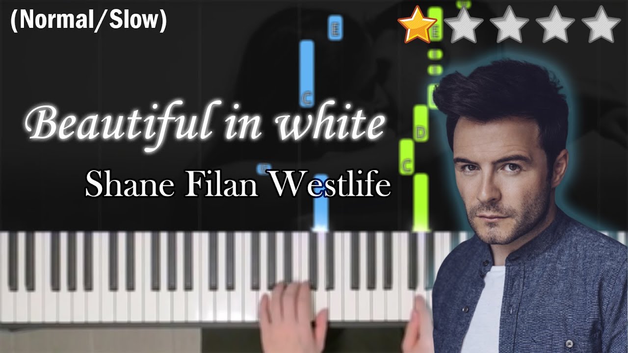 「鋼琴教學」超感人，為婚禮而訂制的一首經曲情歌~!  | Beautiful In White (初階版)－Shane Filan @ Westlife | Piano Cover