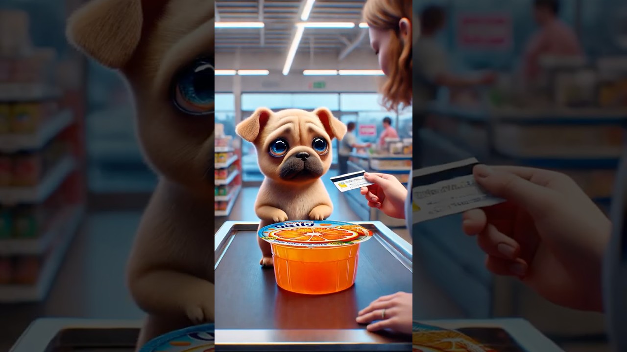 Cute Dog's Shopping Trip! Buys GIANT Orange Jelly, Owner's Grateful Spoonful is Heartwarming! 🍊🐶 💖