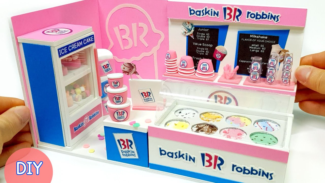 DIY Miniature Realistic Board shop #1 - BaskinRobbins Shop decor