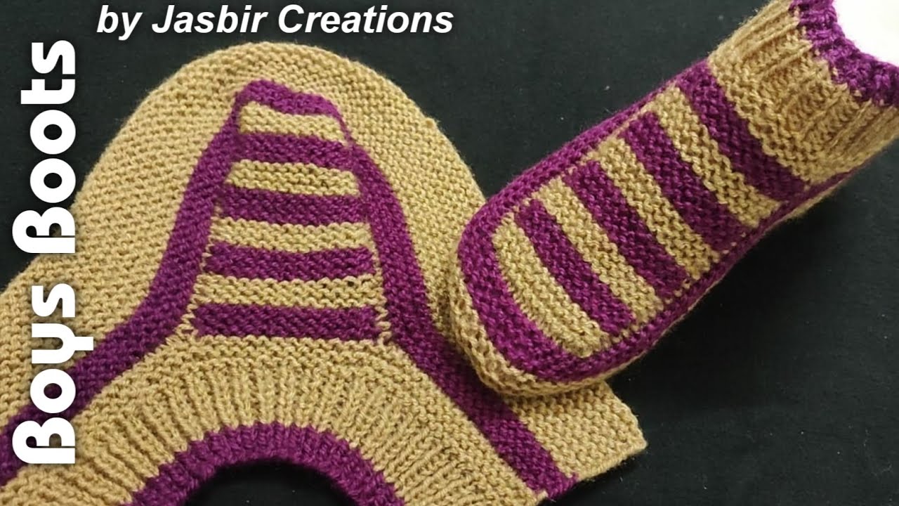Boys/gents Woolen Socks/Boots Step by Step relaxing fun knitting two color (Hindi) Jasbir Creations