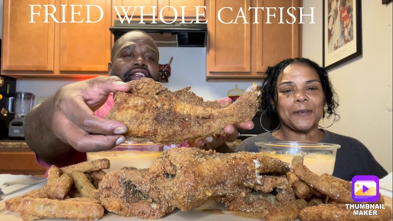 FRIED WHOLE CATFISH | MUKBANG
