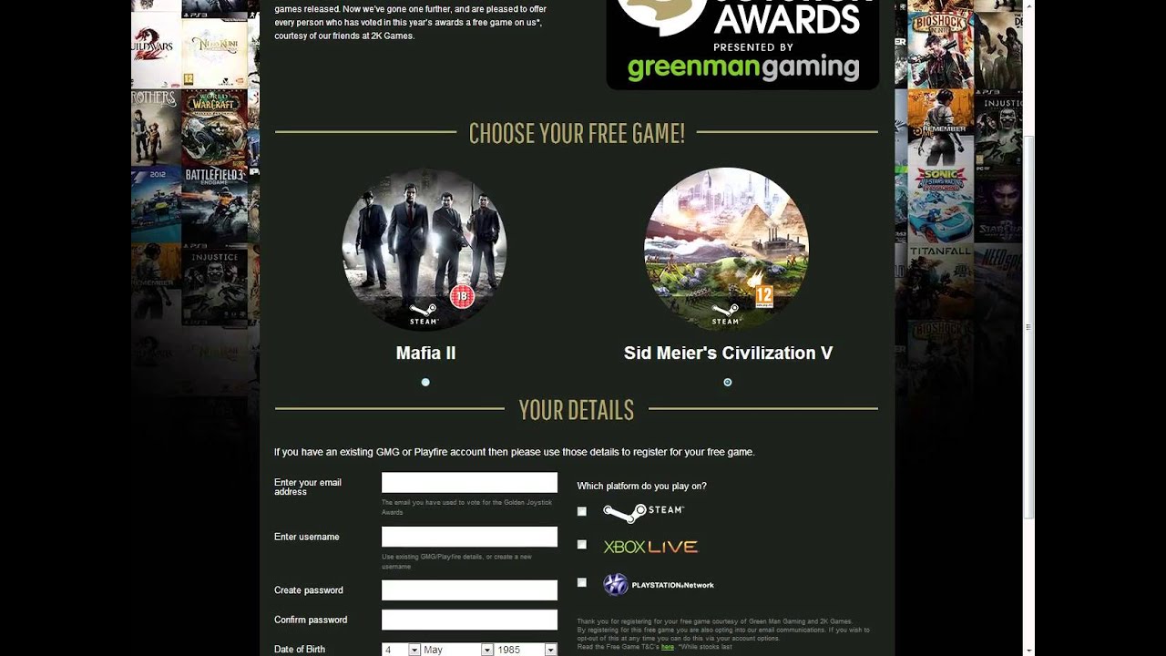 McWhine A Lot News - Game Giveaway from Green Man Gaming and Golden Joysticks