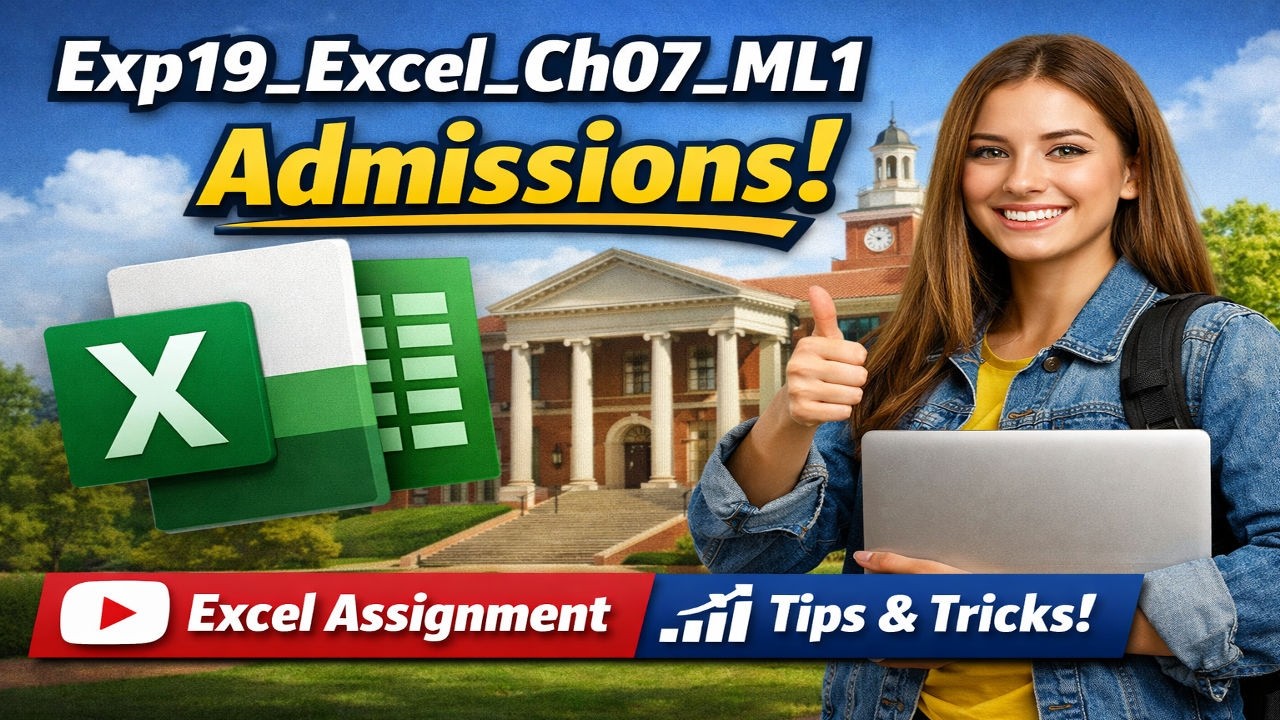 Exp19_Excel_Ch07_ML1_Admissions | Guaranteed clarity & confidence in Excel | Zero Confusion