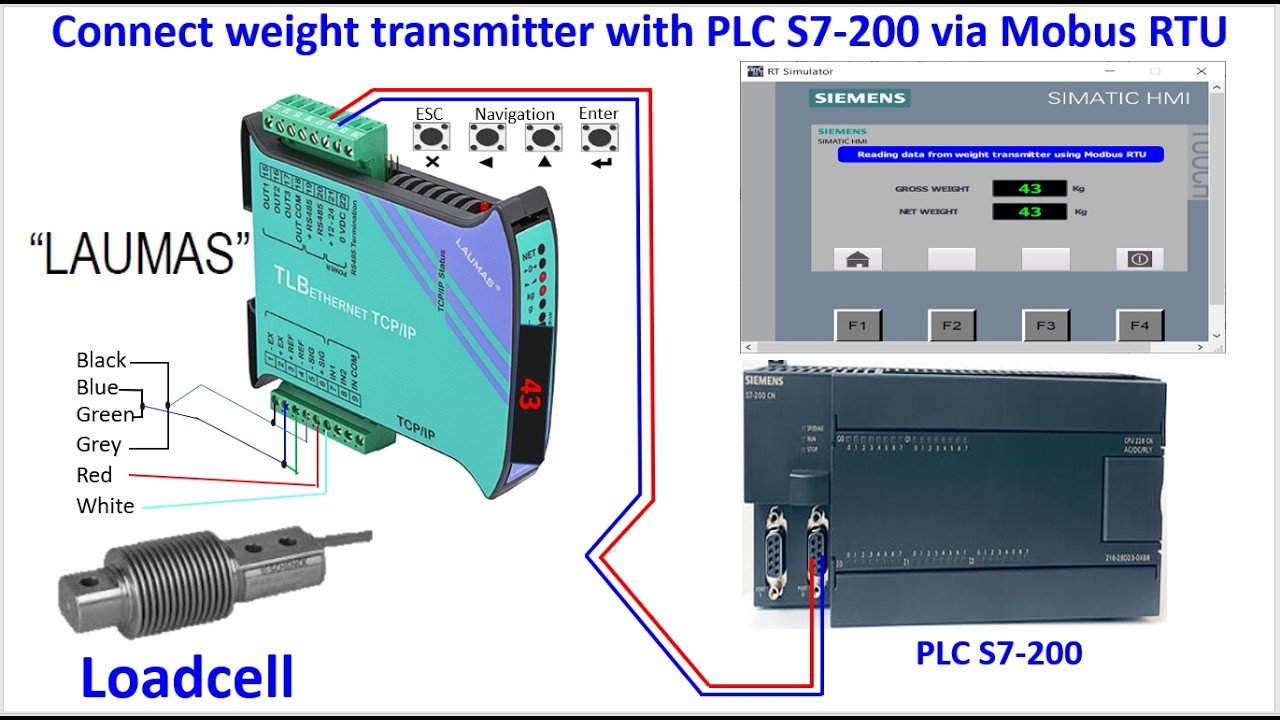 LAUMAS Weight Transmitter link data with PLC S7-200